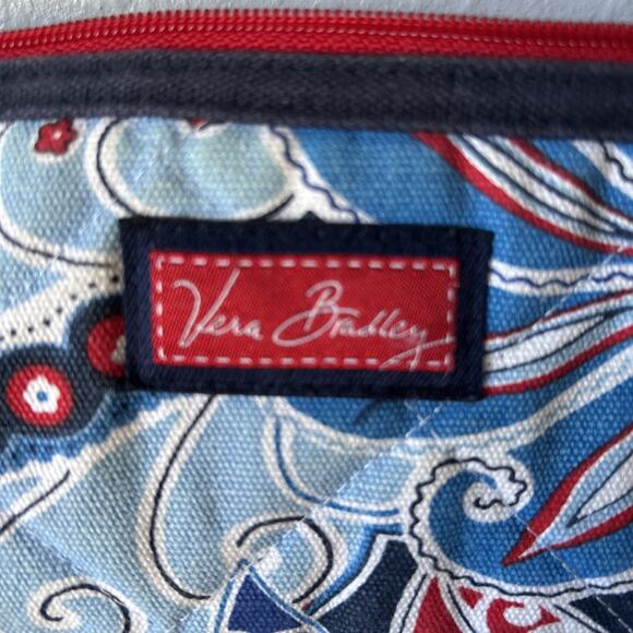 Vera Bradley Coastal Cosmetic Seaside Makeup Case Red White Blue Sea Ocean New - Picture 2 of 6